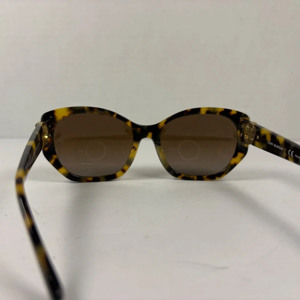 Tory Burch Sunglasses Women 55mm Tortoise Polarized TY7141 Logo Butterfly Brown